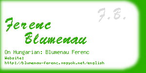 ferenc blumenau business card